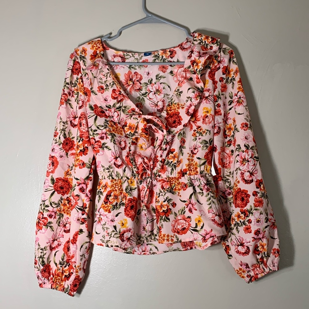 Pink long sleeve blouse